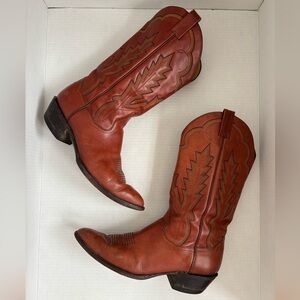Vintage Panhandle Slim Red Brown Cowboy Boots Sz 10 D